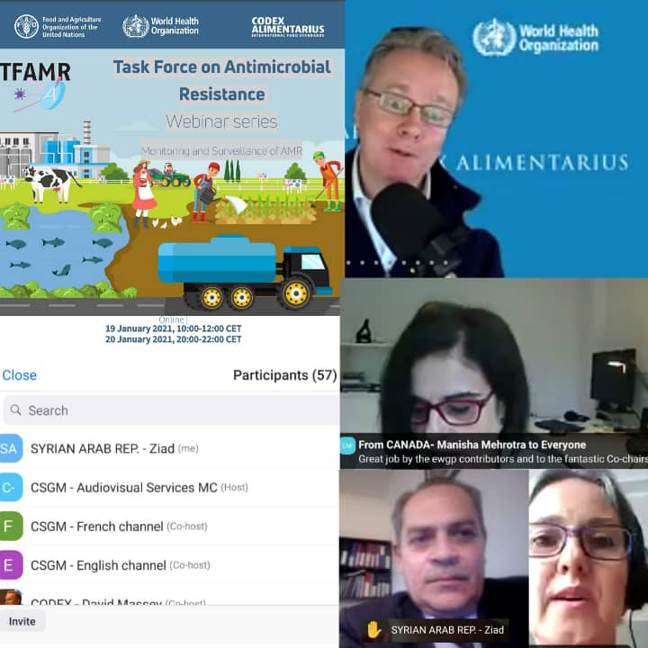 الاجتماع الدولي الافتراضي للجنة المهام الحكومية والخاصة بتتبع الأثر المتبقي للصادات الحيوية في الغذاء