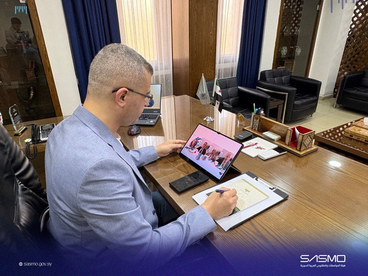مشاركة هيئة المواصفات والمقاييس في ندوة افتراضية مشتركة لتعزيز الجودة والتمويل